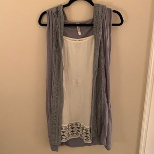 Boho tunic plus hooded crochet vest